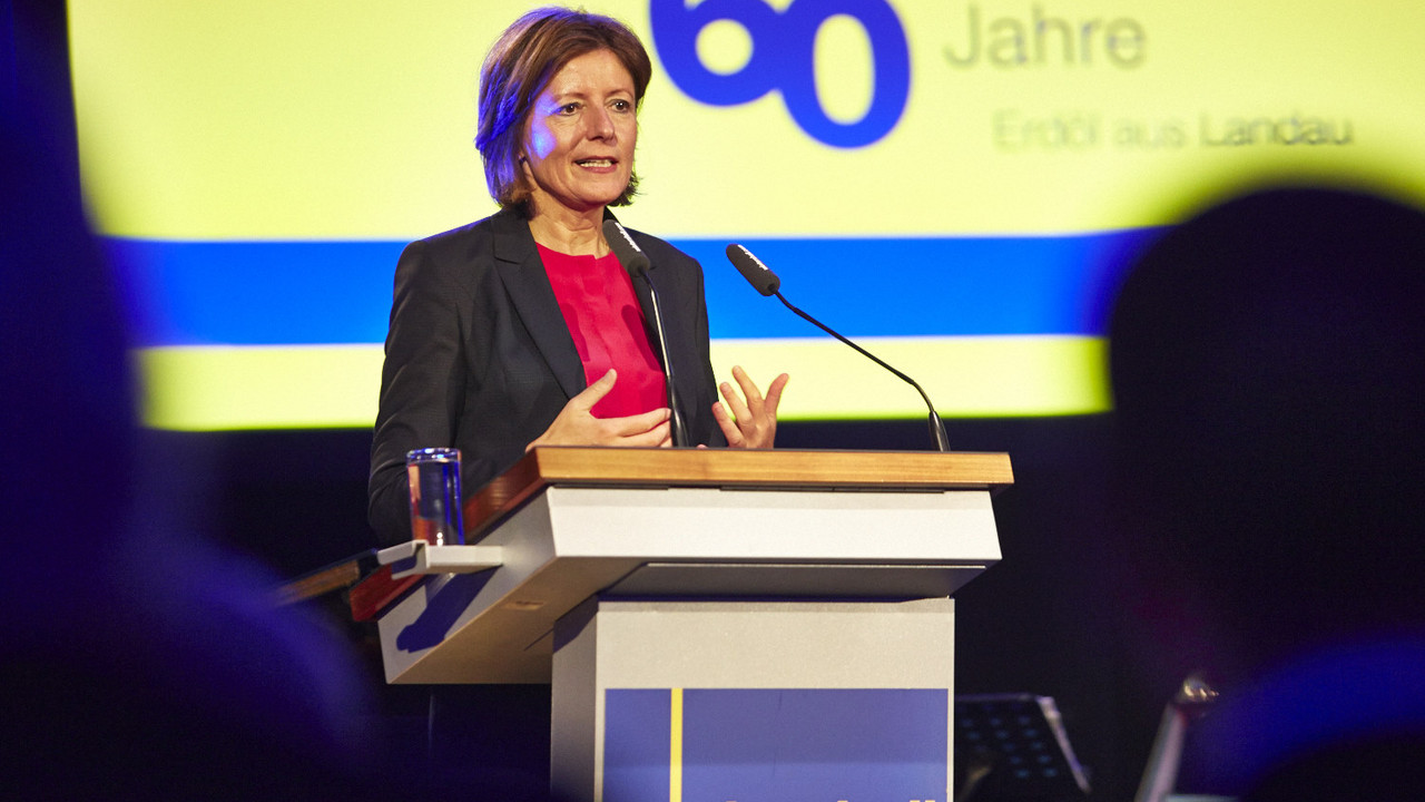 Ministerpräsidentin Malu Dreyer beim Festakt "60 Jahre Wintershall in Landau"