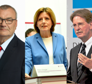 Dietmar Muscheid, DGB Rheinland-Pfalz / Saarland, Ministerpräsidentin Malu Dreyer und Dr. Gerhard F. Braun, LVU Präsident Rheinland-Pfalz