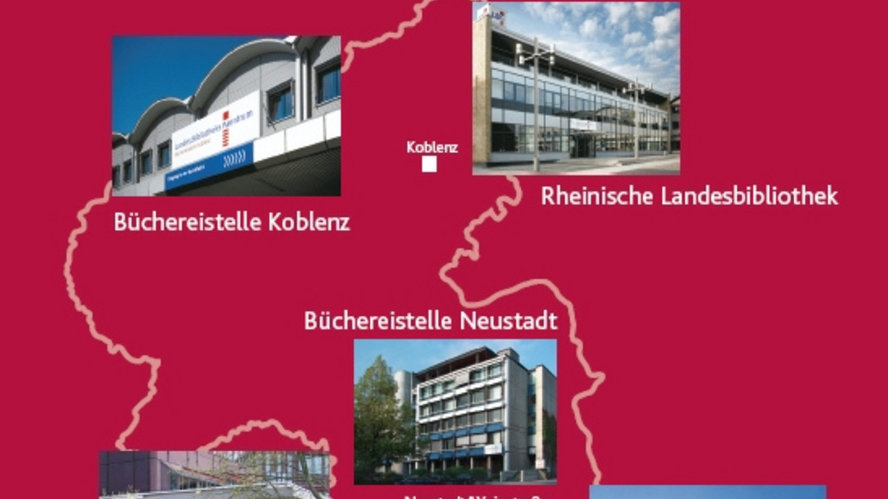 Karte mit den Standorten des Landesbibliothekszentrums Rheiland-Pfalz; Bild: LBZ