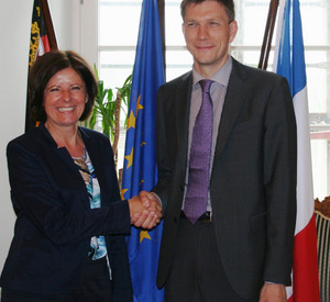 Ministerpräsidentin Malu Dreyer mit dem Präsidenten des Generalrates des lothringischen Départements Meurthe-et-Moselle, Mathieu Klein; Foto ADD Trier