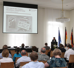 Ministerpräsidentin Malu Dreyer bei der Eröffnung des Symposiums - 100 Jahre Erster Weltkrieg; Foto: Stefan Sämmer / © Staatskanzlei