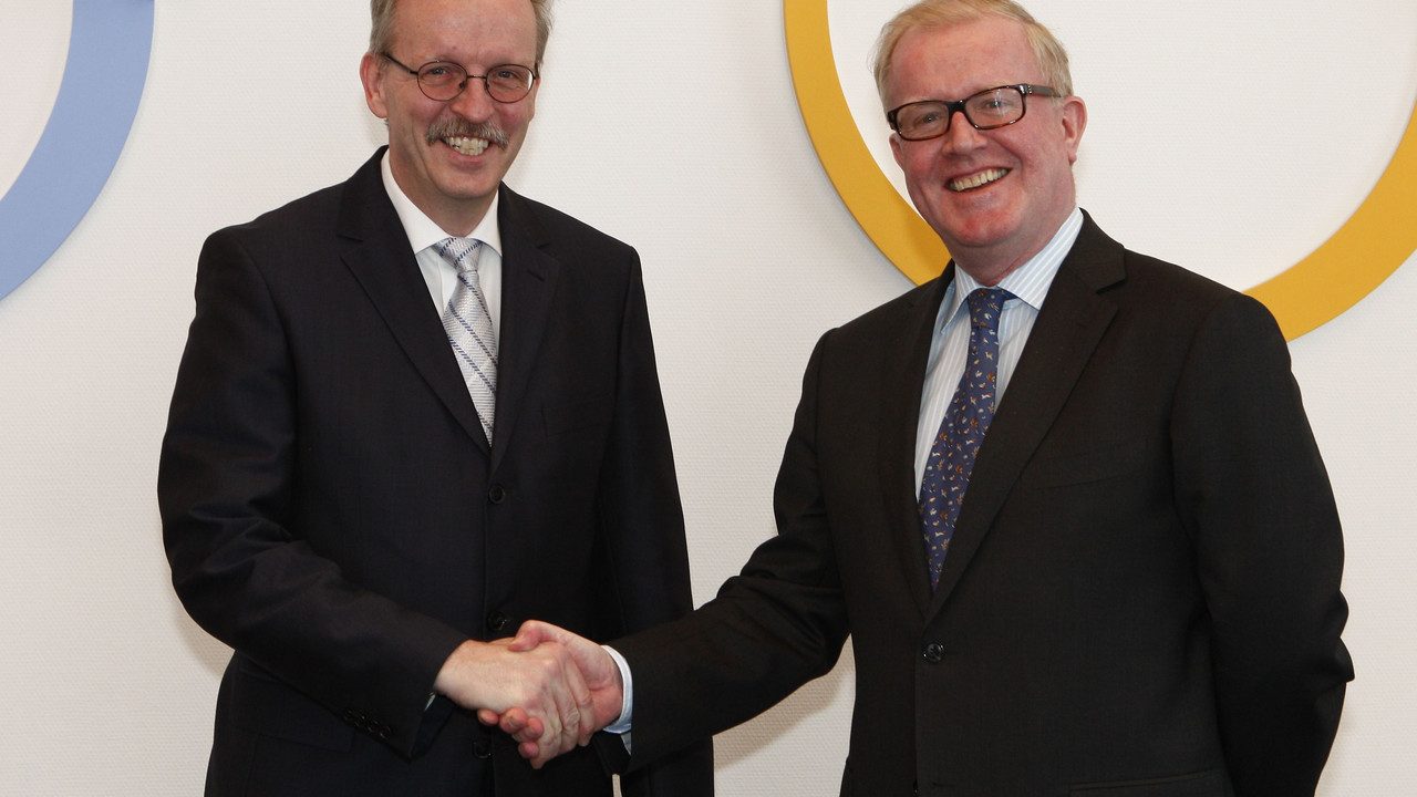 Staatssekretär Stadelmaier und Generalkonsul Voskamp; Bild: Pipprich / © Staatskanzlei
