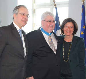 Botschafter Gourdault-Montagne, Landtagspräsident Mertes, Ministerpräsidentin  Dreyer (v.l.); Bild: Landtag rlp