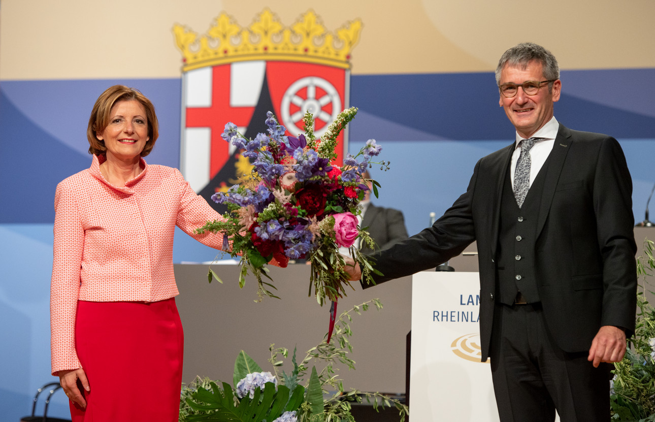 Ministerpräsidentin Malu Dreyer mit Landtagspräsident Hendrik Hering.