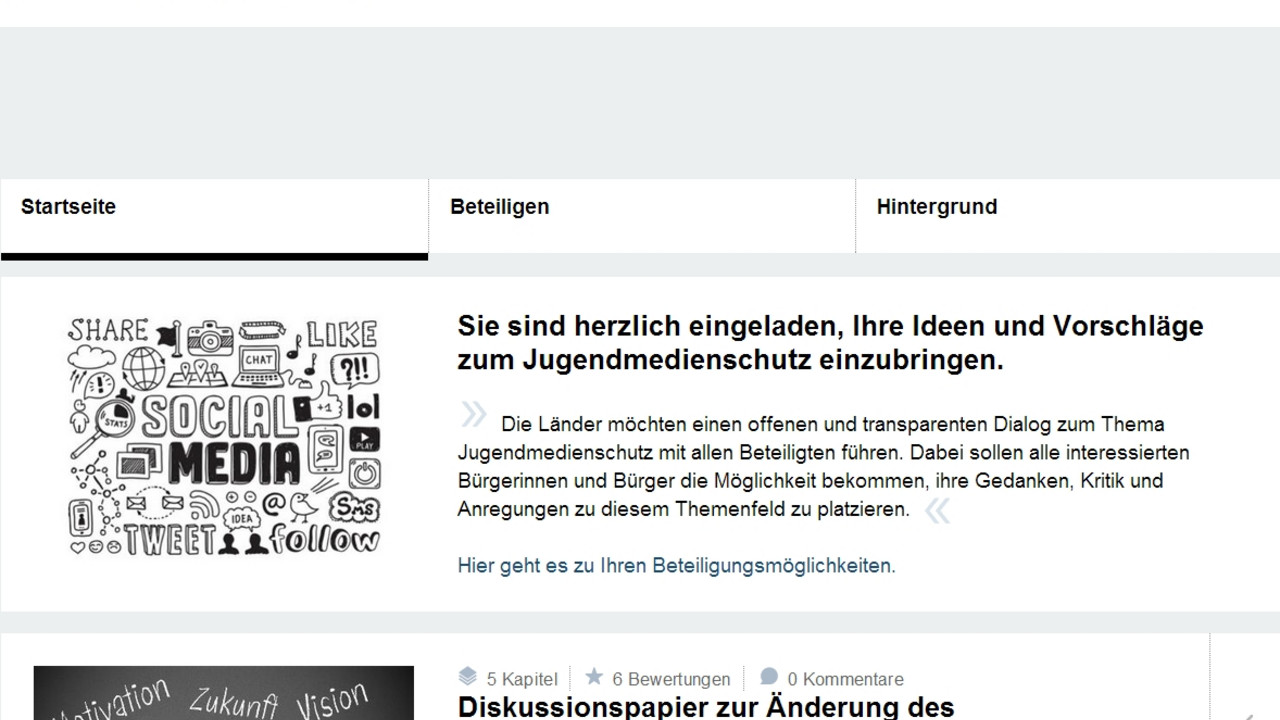 Screenshot Jugendmedienschutz-Seite