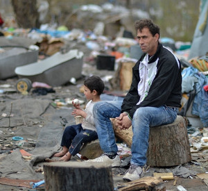 Roma-Siedlung in Belgrad; Bild: dpa