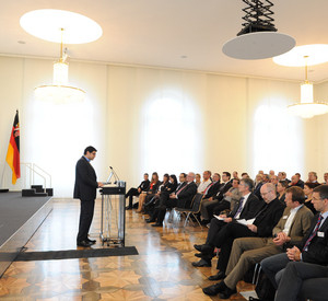 Die Siegerehrung im Festsaal der Staatskanzlei; Bild: Kristine Schäfer