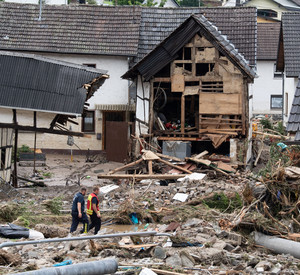 Zerstörung nach der Hochwasserkatastrophe