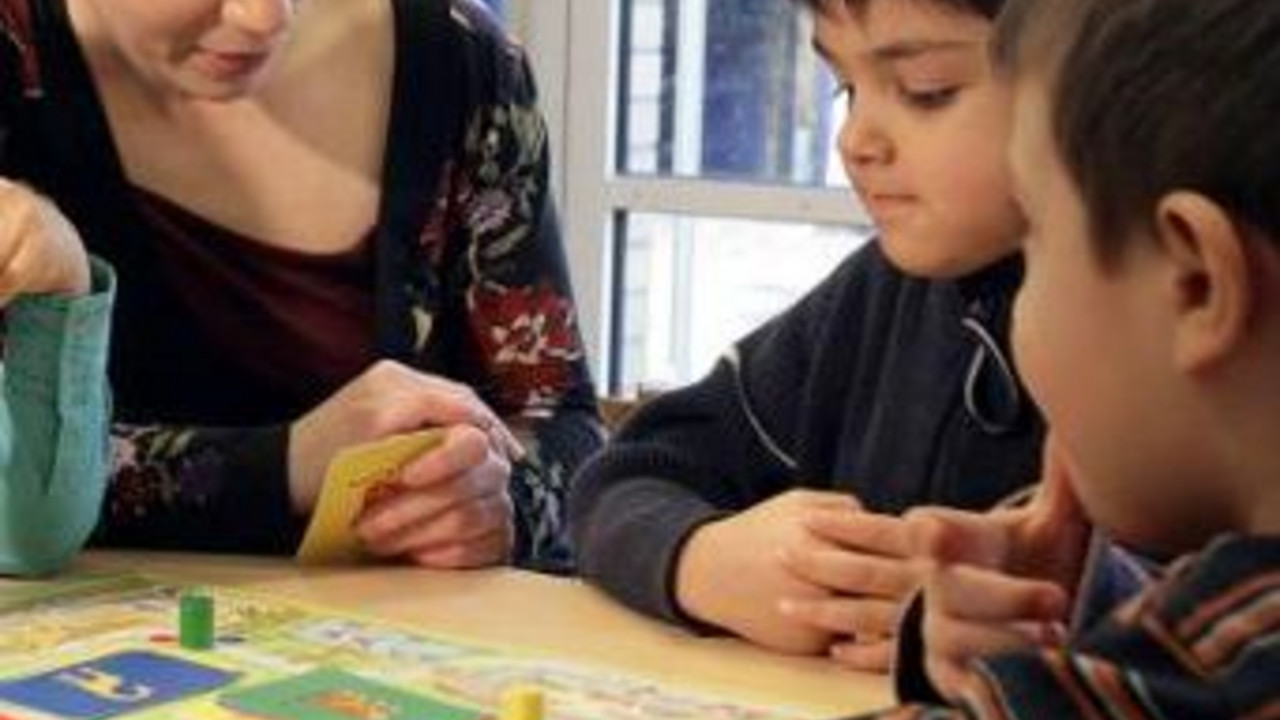 Sprachförderung in einem Kindergarten; Bild: dpa