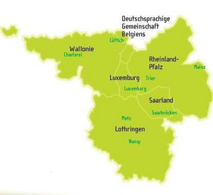 Karte der Großregion; Bild: www.granderegion.net