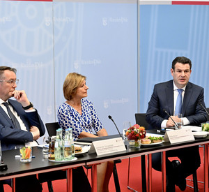 Bundesarbeitsminister Hubertus Heil trifft Ministerpräsidentin Malu Dreyer und RLP-Arbeitsminister Alexander Schweitzer.