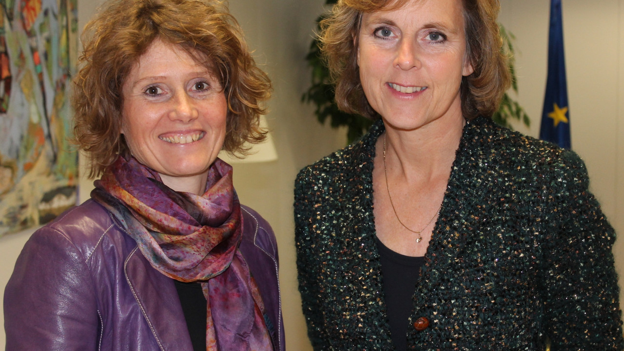 Klimaschutzministerin Eveline Lemke traf sich zum Austausch mit der EU-Kommissarin für Klimaschutz, Connie Hedegaard; Bild: Wensierski/Staatskanzlei