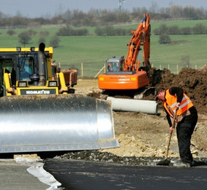 Straßenbaustelle; Bild: dpa