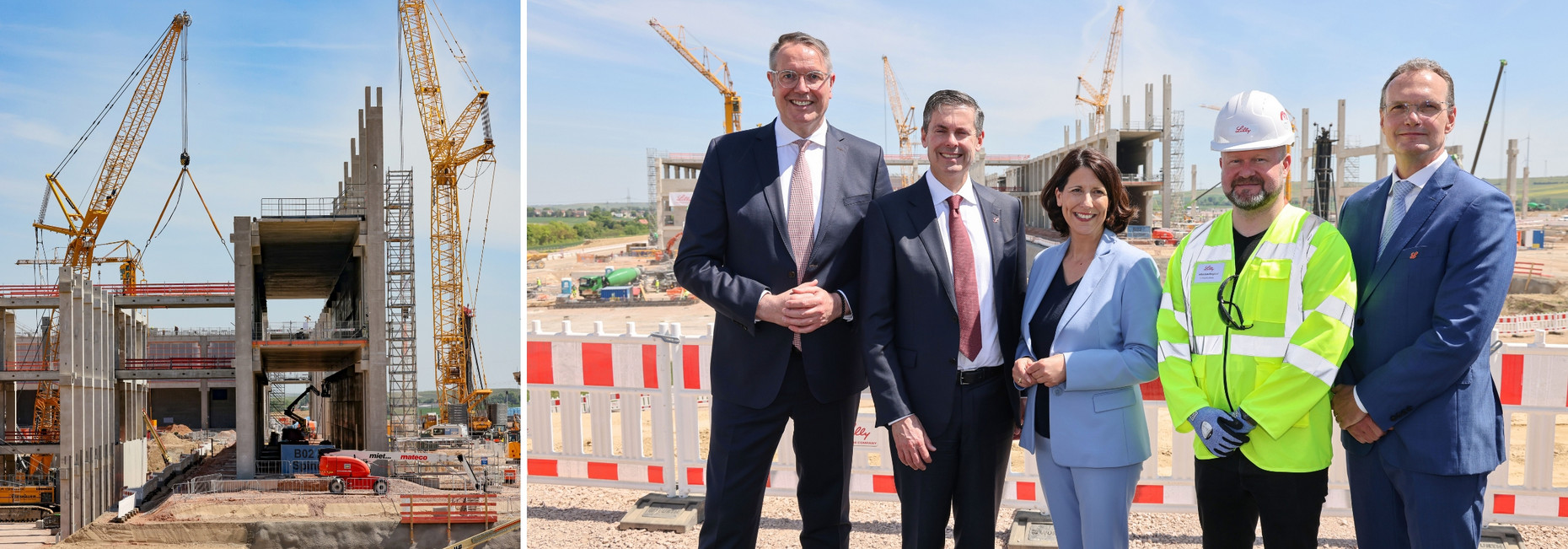Auf dem Bild ist die Baustelle von Eli Lilly in Alzey zu sehen.