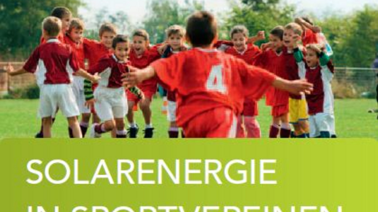 Ausschnitt aus der Titelseite der Broschüre "Solarenergie in Sportvereinen"; Bild: LSB