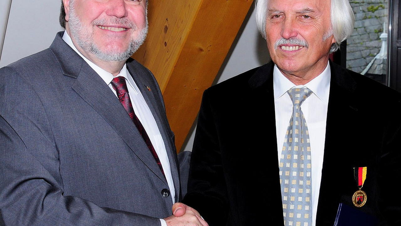 Ministerpräsident Beck und Albert Ziegler; Bild: van Schie
