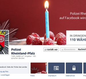 Facebookauftritt der Polizei Rheinland-Pfalz; Foto: Facebbok