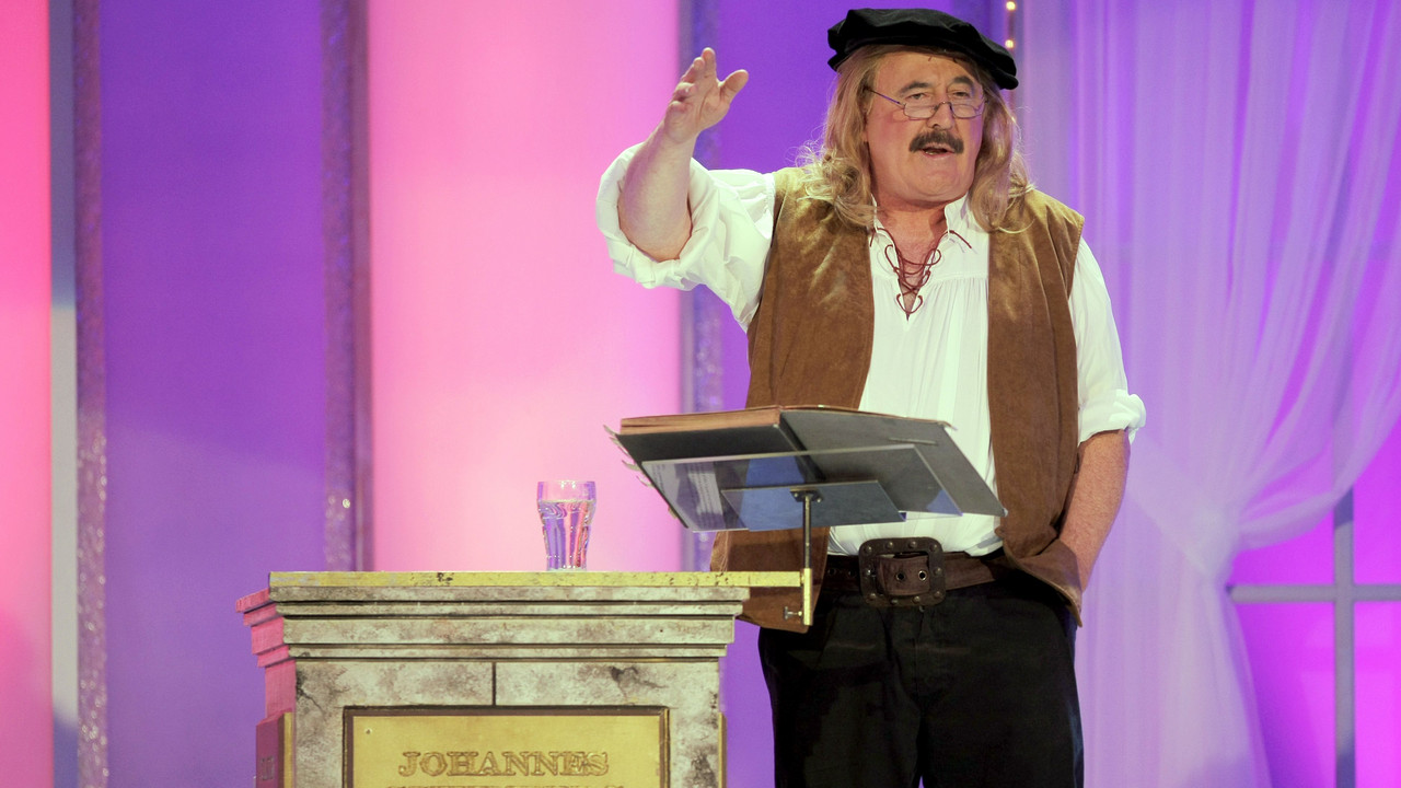 Fastnachter Hans-Peter Betz, vielen bekannt als "Guddi Gutenberg" bei einem Auftritt.