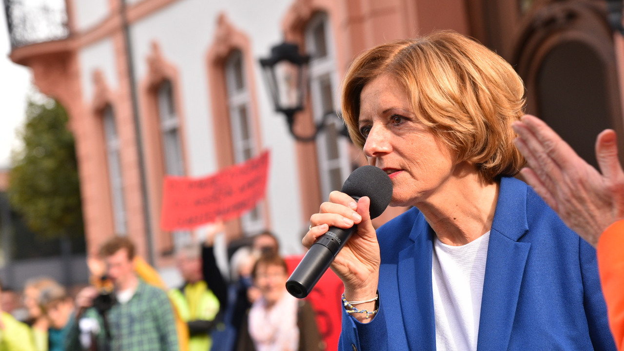 Malu Dreyer beim Klimastreik in Mainz am 23092022