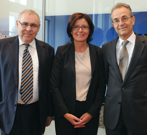 Generalkonsul Meli, Ministerpräsidentin Dreyer, Botschafter Guldimann; Bild: Schäfer