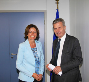 Ministerpräsidentin Malu Dreyer mit EU-Kommissar Günther Oettinger