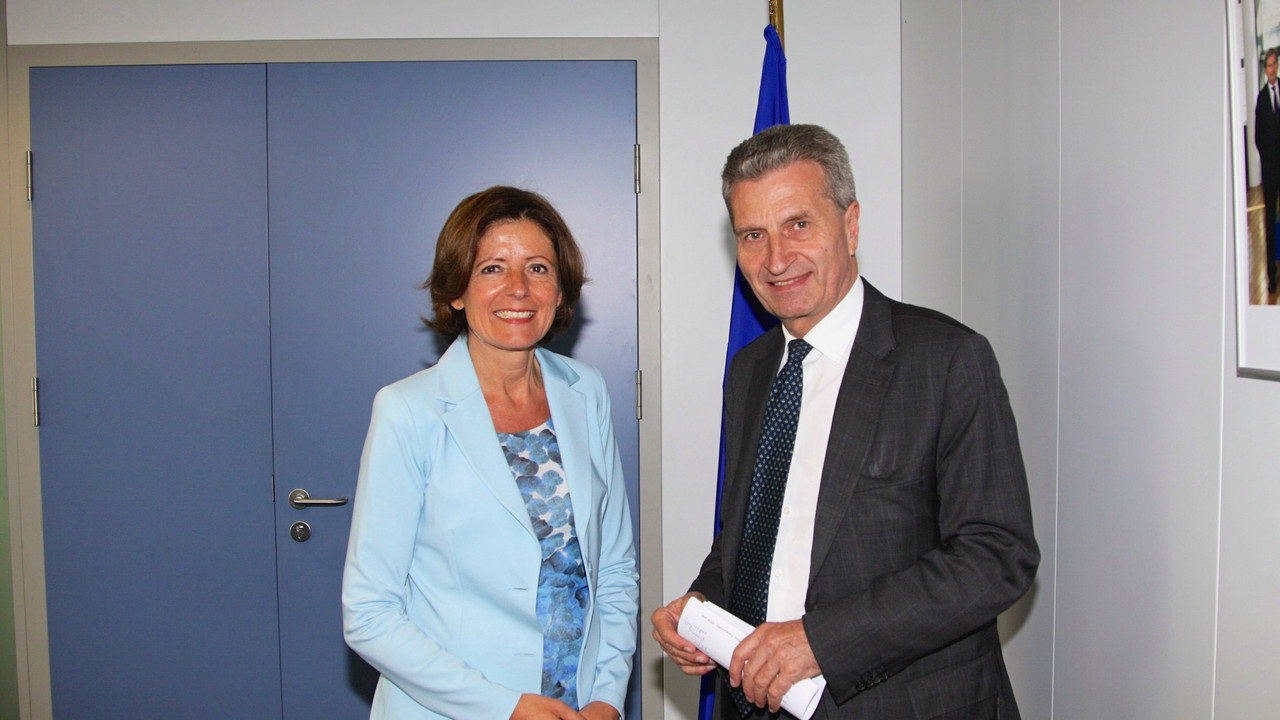 Ministerpräsidentin Malu Dreyer mit EU-Kommissar Günther Oettinger