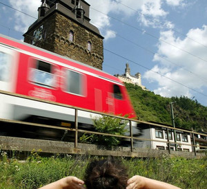 An der Bahnstrecke im Mittelrheintal; Bild: stk-Archiv