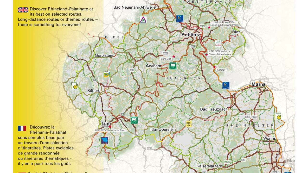 Die neuen Begrüßungstafeln für Radfahrer; Bild: Landesbetrieb Mobilität Rheinland-Pfalz