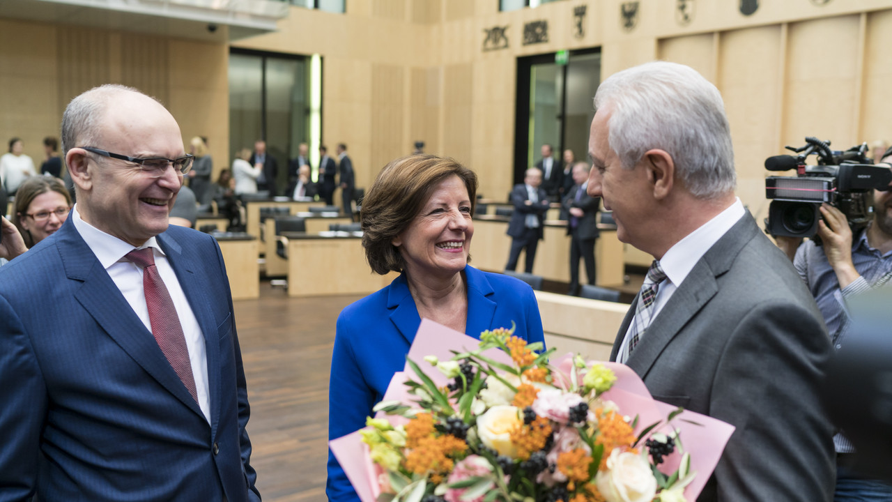 Mit den Vizepräsidenten: Michael Müller und Stanislaw Tillich