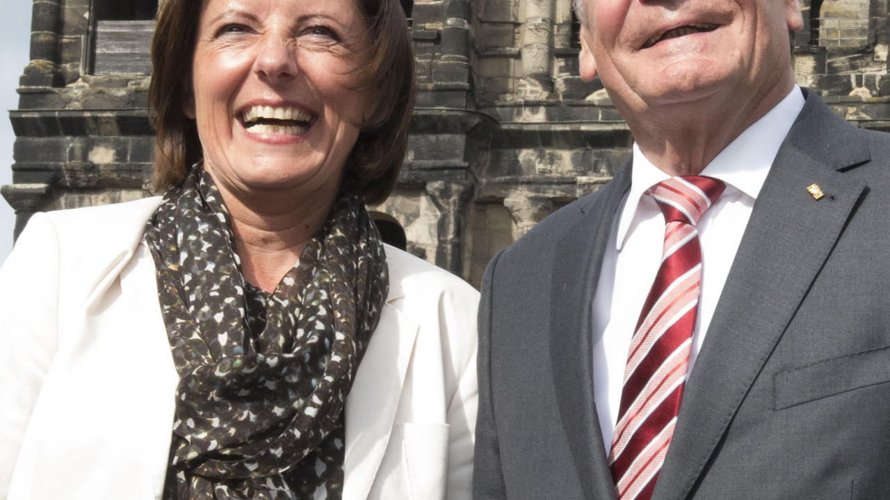 Ministerpräsidentin Malu Dreyer und Bundespräsident Joachim Gauck beim Besuch des Bundespräsidenten in Trier; Bild: Pulkowski