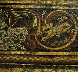 Ein Mosaik in der Römervilla von Otrang