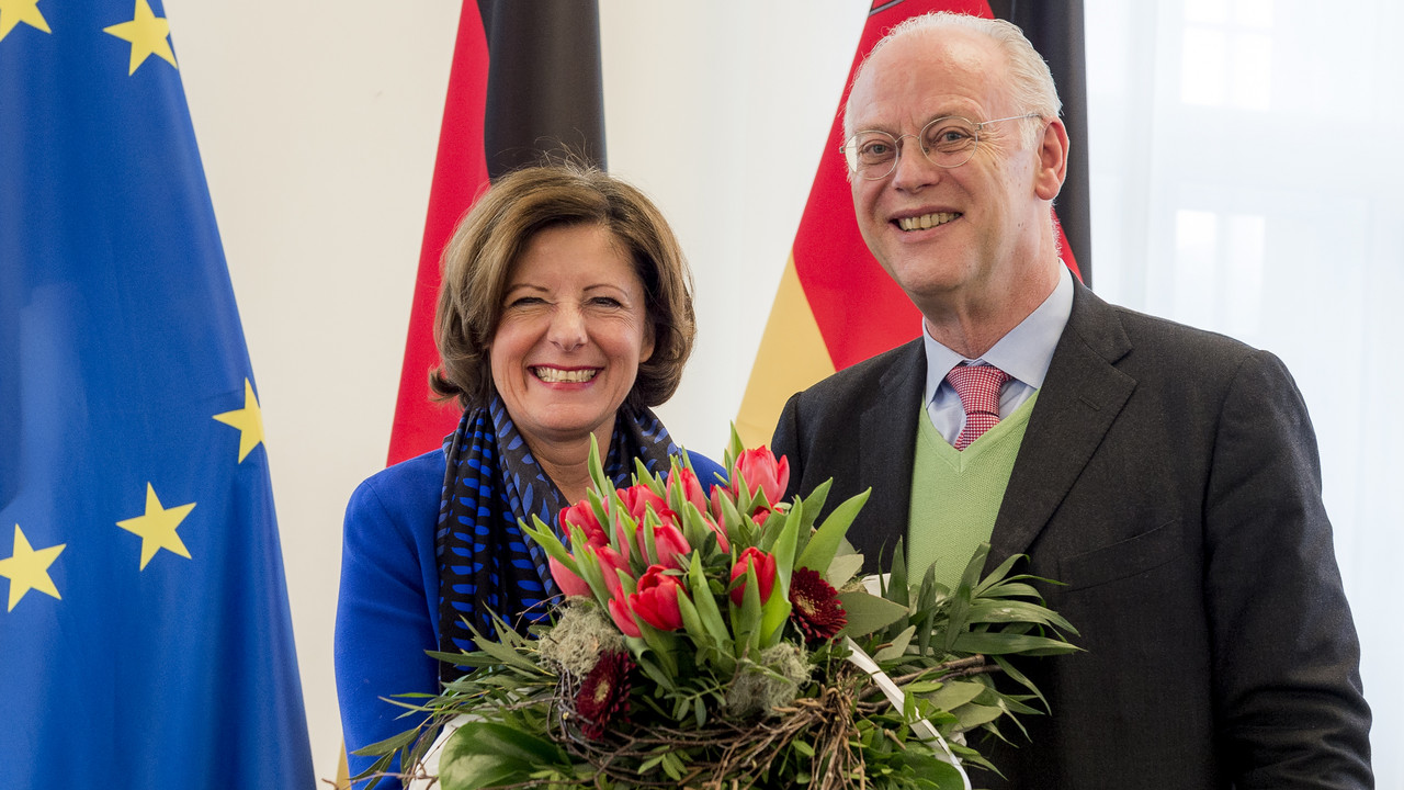 Ministerpräsidentin Malu Dreyer und Ministerpräsident a.D. Rudolf Scharping